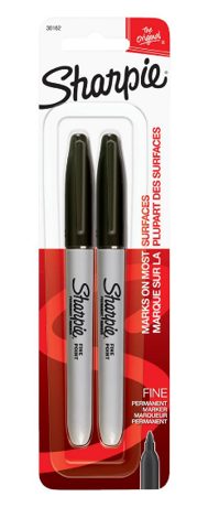 MARKER PEN DOUBLE END BLACK