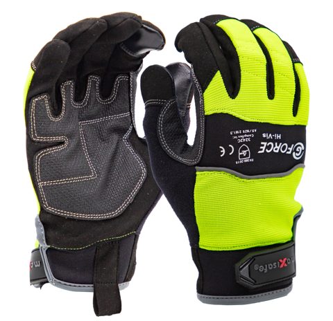 GLOVES MECHANICS HI-VIS BLACK G-FORCE XL