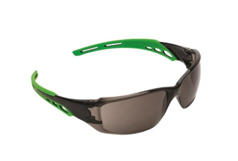 SAFETY GLASSES CIRRUS GREEN ARMS SAFETY GLASSES SMOKE A/F LENS