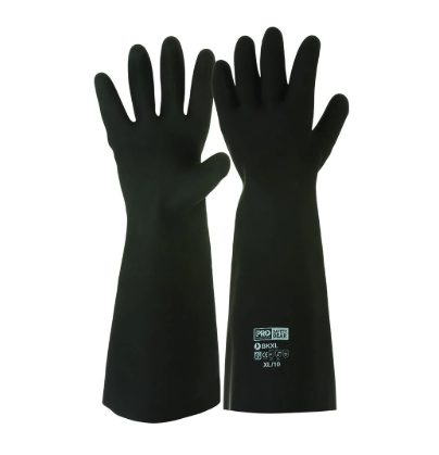 GLOVES LATEX RUBBER BLACK 2XL (SIZE 11)