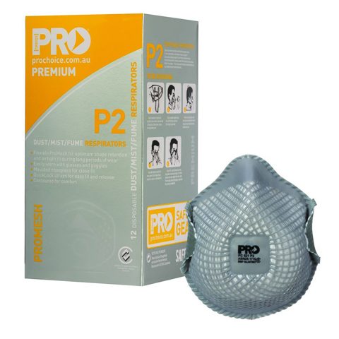 SAFETY DISP RESPIRATOR P2 PRO MESH WITH VALVE (BOX OF 12)