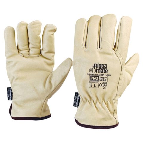 GLOVES RIGGER PIG GRAIN BEIGE L