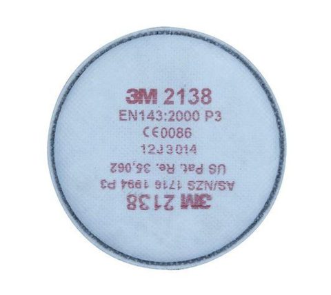 SAFETY MASK FILTERS PACK 2 (3M 2138) SUITABLE FOR HALF FACE RESP 6200