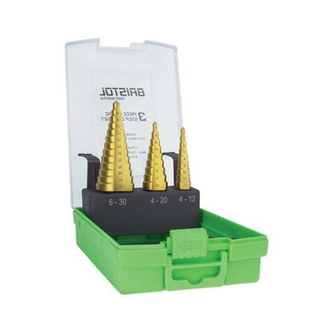 STEP DRILL SET STRAIGHT FLUTE 3 PCE 4-12 4-20 6-30MM