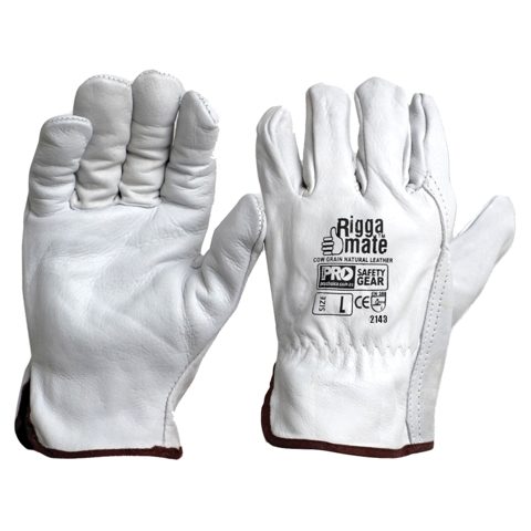 GLOVES RIGGER COW GRAIN NATURAL L