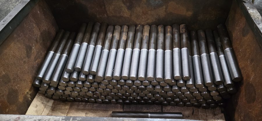 Custom stud bolts fresh from manufacture
