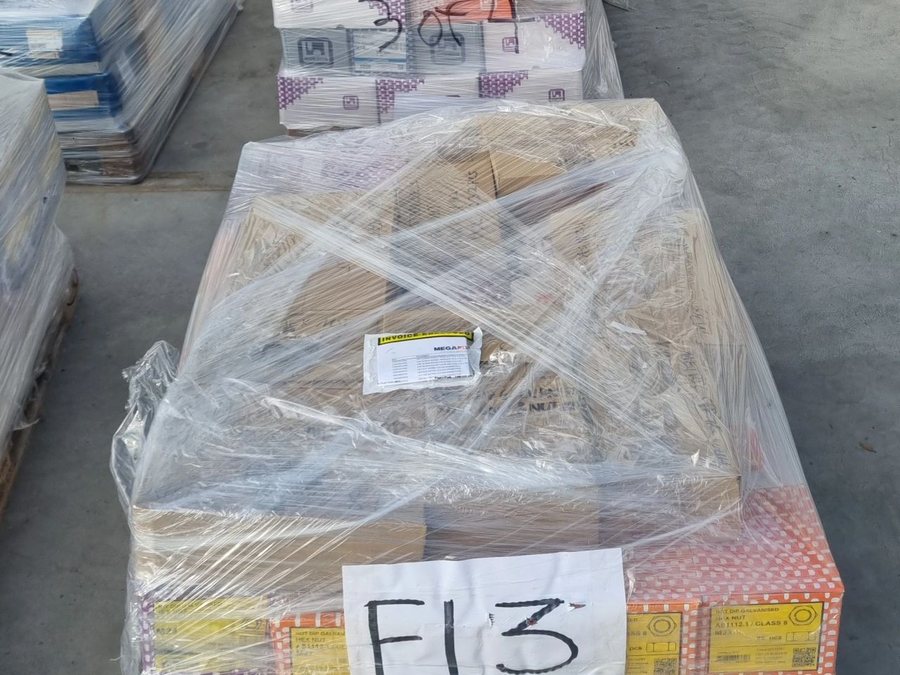 Pallets packed and labelled by site location